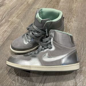 gray high top nikes